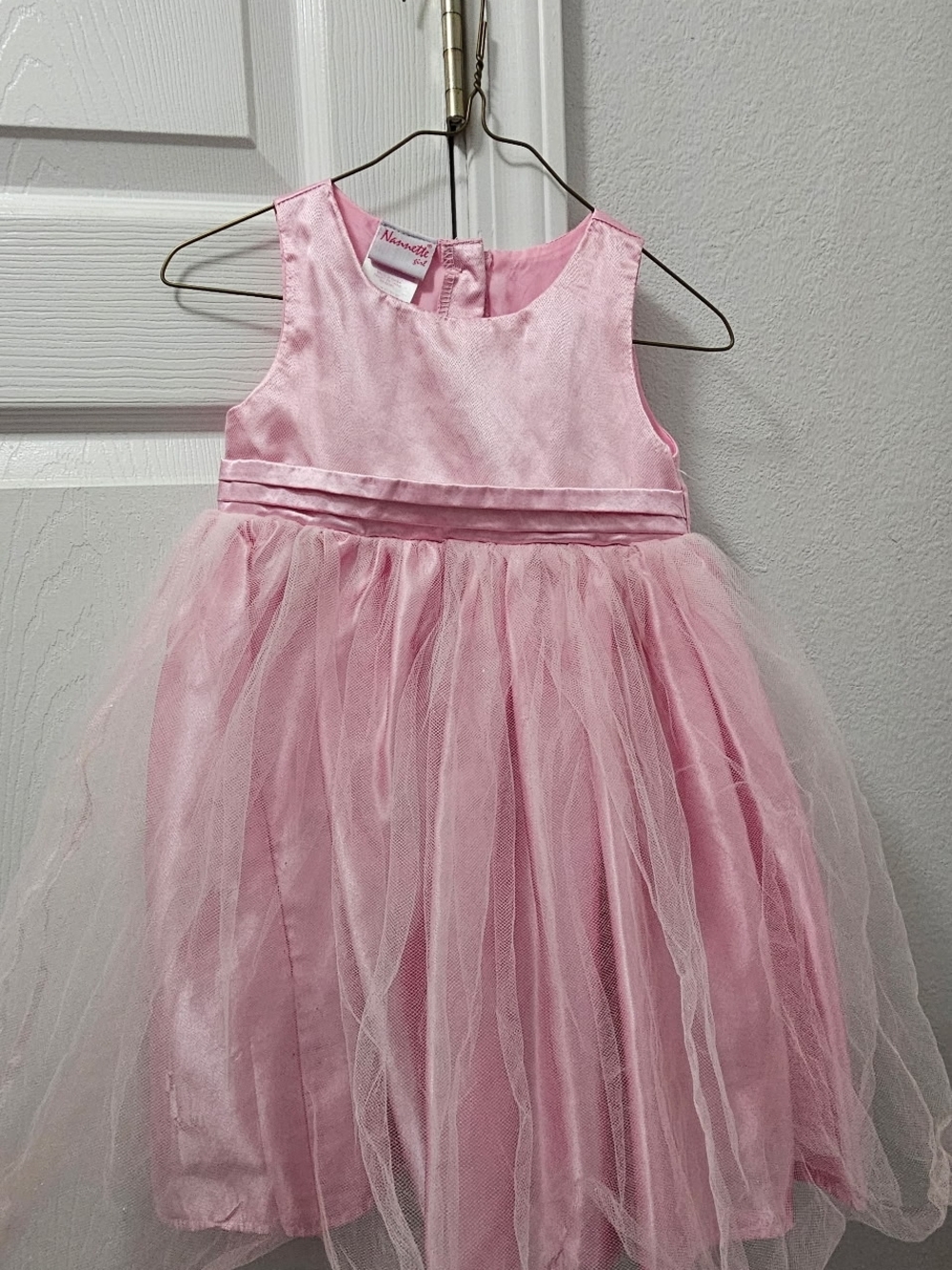 Nannette Pink Satin and Tulle Dress